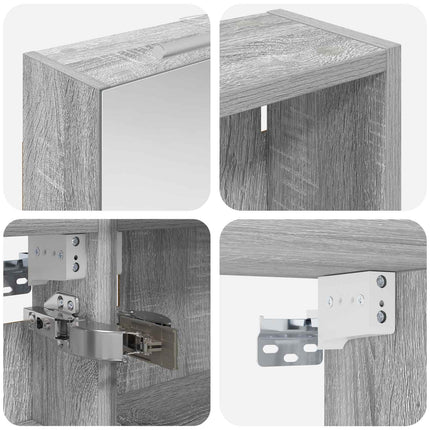 Badrumsskåpsset 3 pcs 130 x 14,5 x 70 cm Konstruerat trä