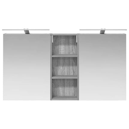 Badrumsskåpsset 3 pcs 130 x 14,5 x 70 cm Konstruerat trä