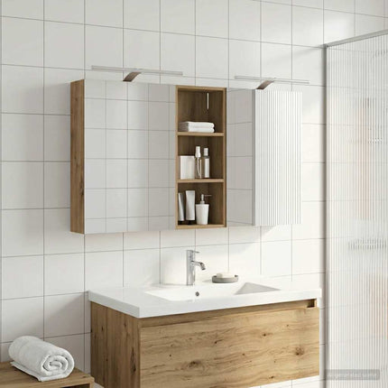 Badrumsskåpsset 3 pcs 130 x 14,5 x 70 cm Konstruerat trä