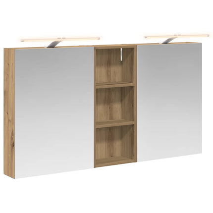 Badrumsskåpsset 3 pcs 130 x 14,5 x 70 cm Konstruerat trä