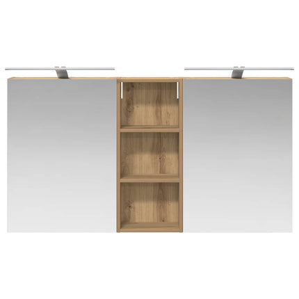 Badrumsskåpsset 3 pcs 130 x 14,5 x 70 cm Konstruerat trä