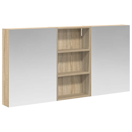 Badrumsskåpsset 3 pcs 140 x 14,5 x 70 cm Konstruerat trä