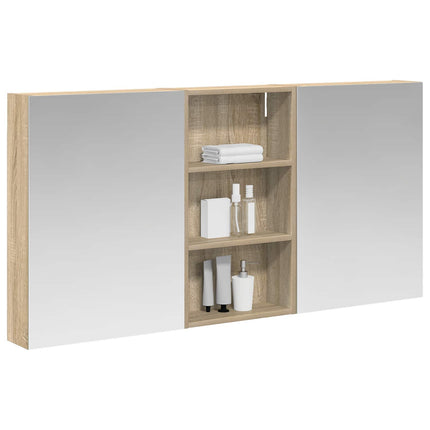 Badrumsskåpsset 3 pcs 140 x 14,5 x 70 cm Konstruerat trä