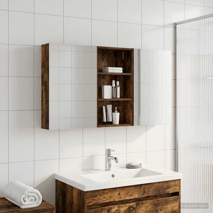 Badrumsskåpsset 3 pcs 140 x 14,5 x 70 cm Konstruerat trä