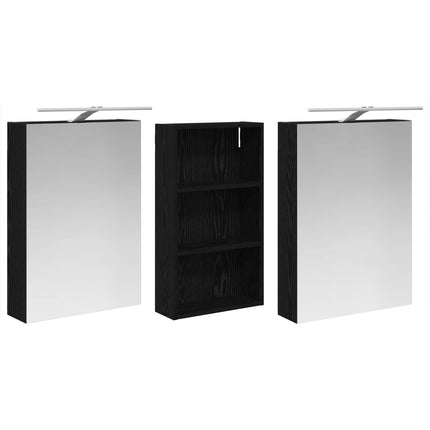 Badrumsskåpsset 3 pcs 140 x 14,5 x 70 cm Konstruerat trä