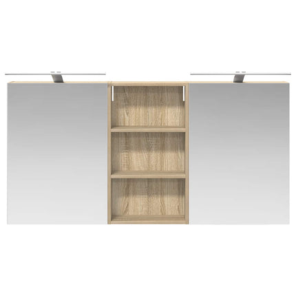 Badrumsskåpsset 3 pcs 140 x 14,5 x 70 cm Konstruerat trä