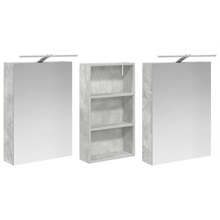 Badrumsskåpsset 3 pcs 140 x 14,5 x 70 cm Konstruerat trä