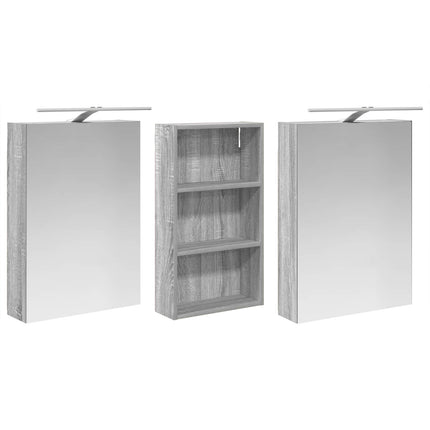 Badrumsskåpsset 3 pcs 140 x 14,5 x 70 cm Konstruerat trä