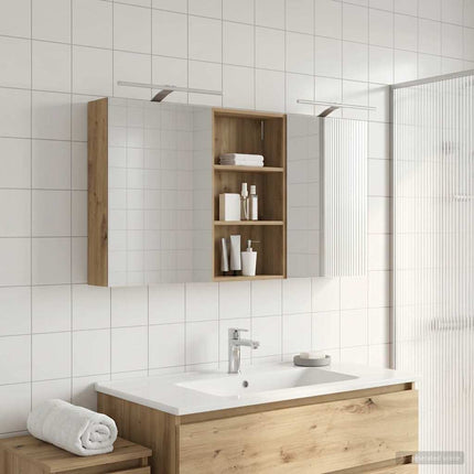 Badrumsskåpsset 3 pcs 140 x 14,5 x 70 cm Konstruerat trä