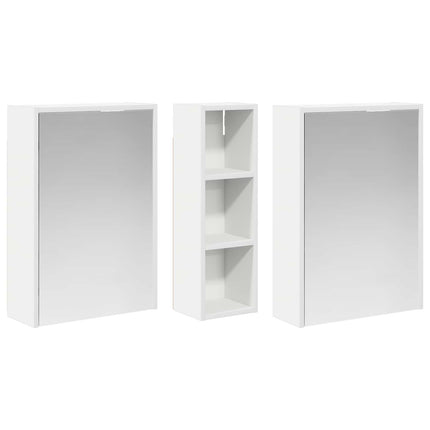 Badrumsskåpsset för 3 pcs 106 x 16 x 62,5 cm Konstruerat trä