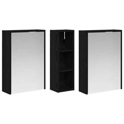 Badrumsskåpsset för 3 pcs 106 x 16 x 62,5 cm Konstruerat trä