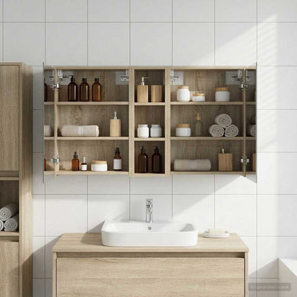 Badrumsskåpsset för 3 pcs 106 x 16 x 62,5 cm Konstruerat trä