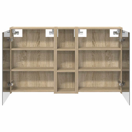 Badrumsskåpsset för 3 pcs 106 x 16 x 62,5 cm Konstruerat trä