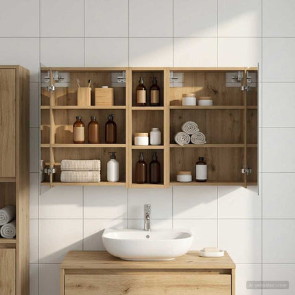 Badrumsskåpsset för 3 pcs 106 x 16 x 62,5 cm Konstruerat trä