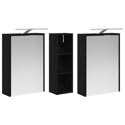 Badrumsskåpsset för 3 pcs 106 x 16 x 62,5 cm Konstruerat trä
