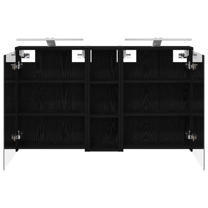 Badrumsskåpsset för 3 pcs 106 x 16 x 62,5 cm Konstruerat trä