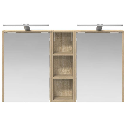 Badrumsskåpsset för 3 pcs 106 x 16 x 62,5 cm Konstruerat trä