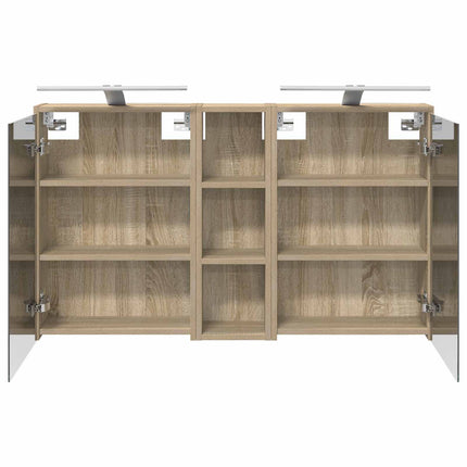 Badrumsskåpsset för 3 pcs 106 x 16 x 62,5 cm Konstruerat trä