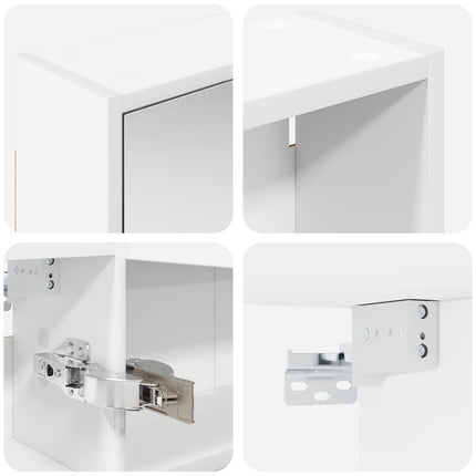 Badrumsskåpsset för 3 pcs 116 x 16 x 62,5 cm Konstruerat trä