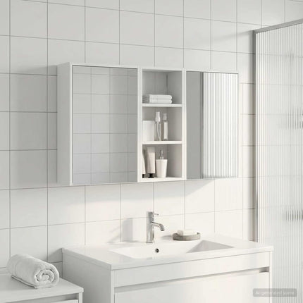 Badrumsskåpsset för 3 pcs 116 x 16 x 62,5 cm Konstruerat trä