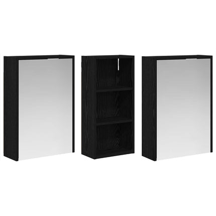 Badrumsskåpsset för 3 pcs 116 x 16 x 62,5 cm Konstruerat trä
