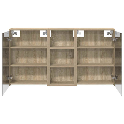 Badrumsskåpsset för 3 pcs 116 x 16 x 62,5 cm Konstruerat trä