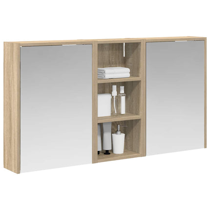 Badrumsskåpsset för 3 pcs 116 x 16 x 62,5 cm Konstruerat trä