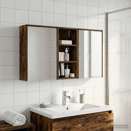 Badrumsskåpsset för 3 pcs 116 x 16 x 62,5 cm Konstruerat trä