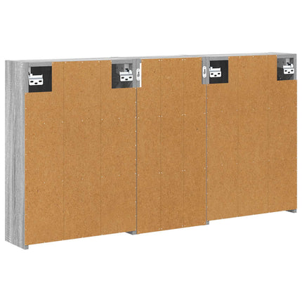 Badrumsskåpsset för 3 pcs 116 x 16 x 62,5 cm Konstruerat trä