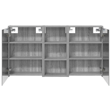Badrumsskåpsset för 3 pcs 116 x 16 x 62,5 cm Konstruerat trä