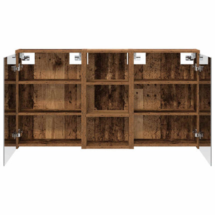 Badrumsskåpsset för 3 pcs 116 x 16 x 62,5 cm Konstruerat trä