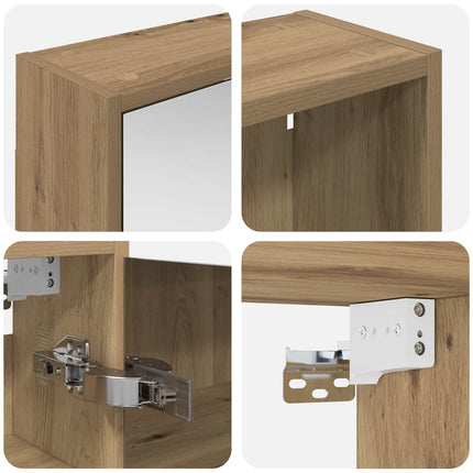 Badrumsskåpsset för 3 pcs 116 x 16 x 62,5 cm Konstruerat trä