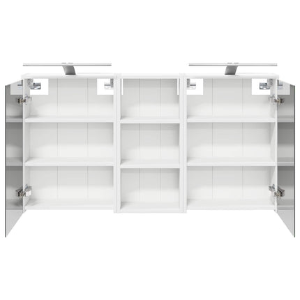 Badrumsskåpsset för 3 pcs 116 x 16 x 62,5 cm Konstruerat trä
