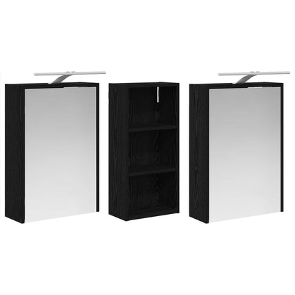 Badrumsskåpsset för 3 pcs 116 x 16 x 62,5 cm Konstruerat trä