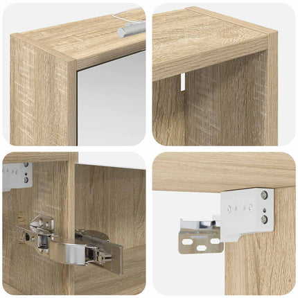 Badrumsskåpsset för 3 pcs 116 x 16 x 62,5 cm Konstruerat trä