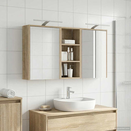 Badrumsskåpsset för 3 pcs 116 x 16 x 62,5 cm Konstruerat trä
