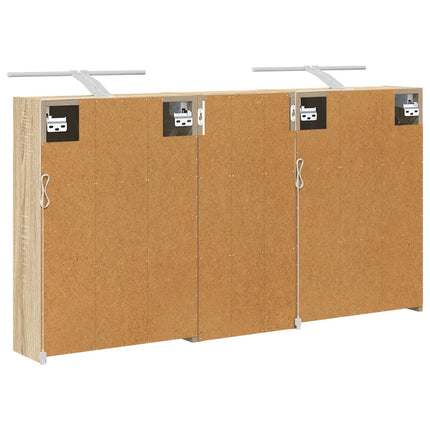 Badrumsskåpsset för 3 pcs 116 x 16 x 62,5 cm Konstruerat trä