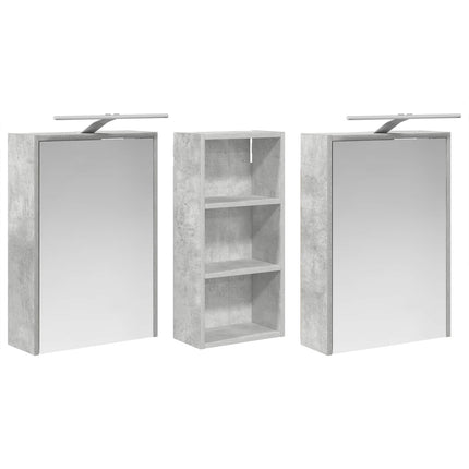 Badrumsskåpsset för 3 pcs 116 x 16 x 62,5 cm Konstruerat trä