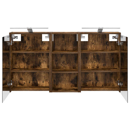 Badrumsskåpsset för 3 pcs 116 x 16 x 62,5 cm Konstruerat trä