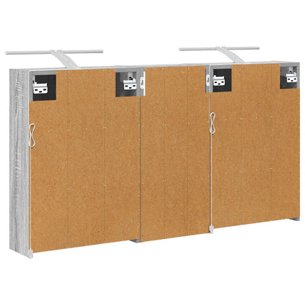 Badrumsskåpsset för 3 pcs 116 x 16 x 62,5 cm Konstruerat trä