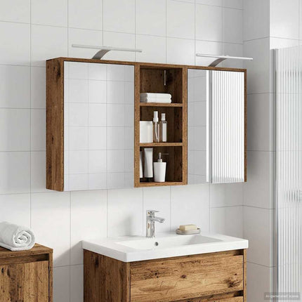 Badrumsskåpsset för 3 pcs 116 x 16 x 62,5 cm Konstruerat trä