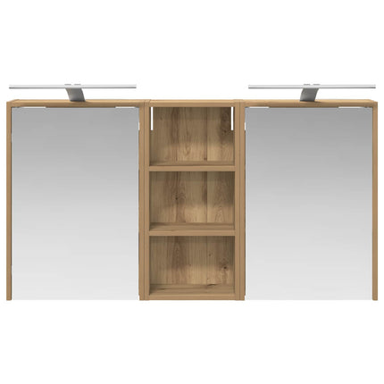 Badrumsskåpsset för 3 pcs 116 x 16 x 62,5 cm Konstruerat trä