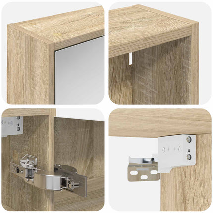 Badrumsskåpsset 3 pcs 126 x 16 x 62.5 cm Konstruerat trä