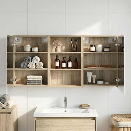 Badrumsskåpsset 3 pcs 126 x 16 x 62.5 cm Konstruerat trä