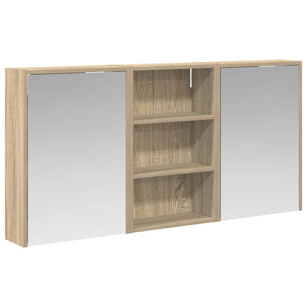 Badrumsskåpsset 3 pcs 126 x 16 x 62.5 cm Konstruerat trä