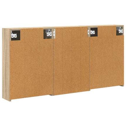 Badrumsskåpsset 3 pcs 126 x 16 x 62.5 cm Konstruerat trä