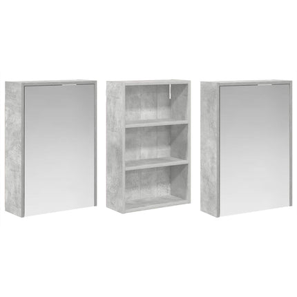 Badrumsskåpsset 3 pcs 126 x 16 x 62.5 cm Konstruerat trä