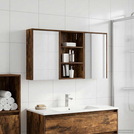 Badrumsskåpsset 3 pcs 126 x 16 x 62.5 cm Konstruerat trä