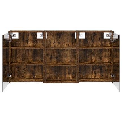 Badrumsskåpsset 3 pcs 126 x 16 x 62.5 cm Konstruerat trä