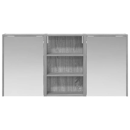 Badrumsskåpsset 3 pcs 126 x 16 x 62.5 cm Konstruerat trä